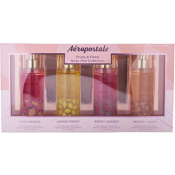 Fruity & Floral Set With Berry Sorbet & Lemon Poppy & Peach + Daisy & Pink Mango And All Are Body Mist 3.4 Oz