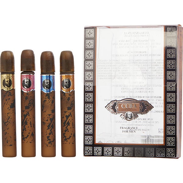 4 Piece Mini Variety With Cuba Gold, Red, Blue, & Orange & All Are 0.17 Oz
