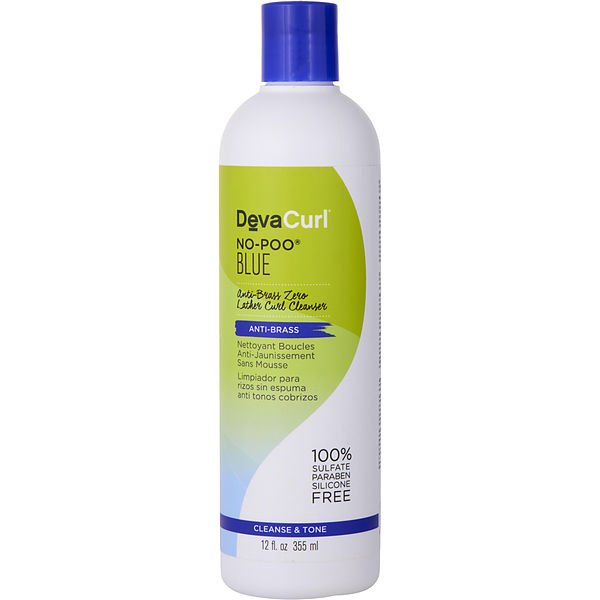 No Poo Blue Anti-Brass Zero Lather Curl Cleanser 12oz (Packaging May Vary)
