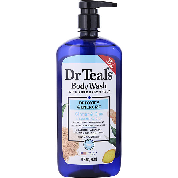 Body Wash With Pure Epsom Salt - Detoxify & Energize With Ginger & Clay 710ml/24oz