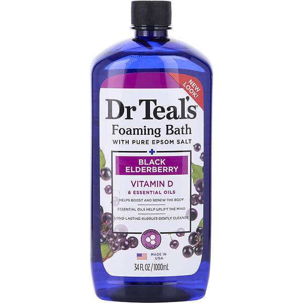 Foaming Bath With Pure Epsom Salt Elderberry 1000ml/34oz