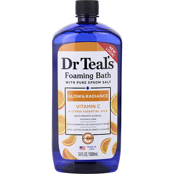 Foaming Bath With Pure Epsom Salt Glow & Radiance With Vitamin C & Citrus Essential Oils 1000ml/34oz