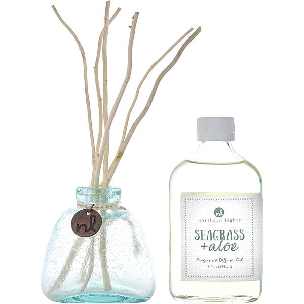 Fragrance Diffuser Oil 6 Oz & 6x Willow Reeds & Diffuser Bottle
