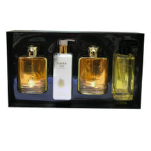 GOLD 4 PCS SET FOR MEN: 3.3 EAU DE PARFUM SPRAY + 3.3 AFTER SHAVE + 5.7 BODY LOTION + 5.7 SHOWER GEL