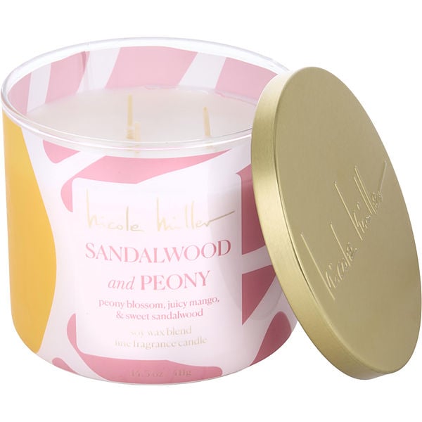 14.5 Oz Soy Wax Blend 3 Wick Candle - Sandalwood And Peony