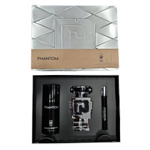 PHANTOM 3 PCS SET FOR MEN: 3.4 EAU DE TOILETTE SPRAY + 5 OZ DEODORANT SPRAY + 0.33 EAU DE TOILETTE SPRAY (METAL BOX)